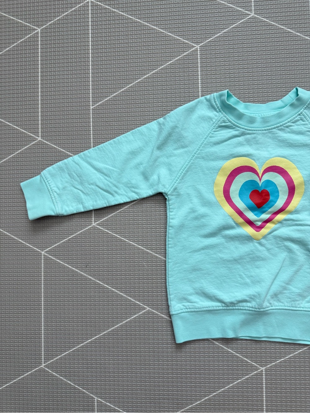 Paris Hilton|baby girl organic cotton Mint blue Heart Graphic Sweatshirt•18-24M